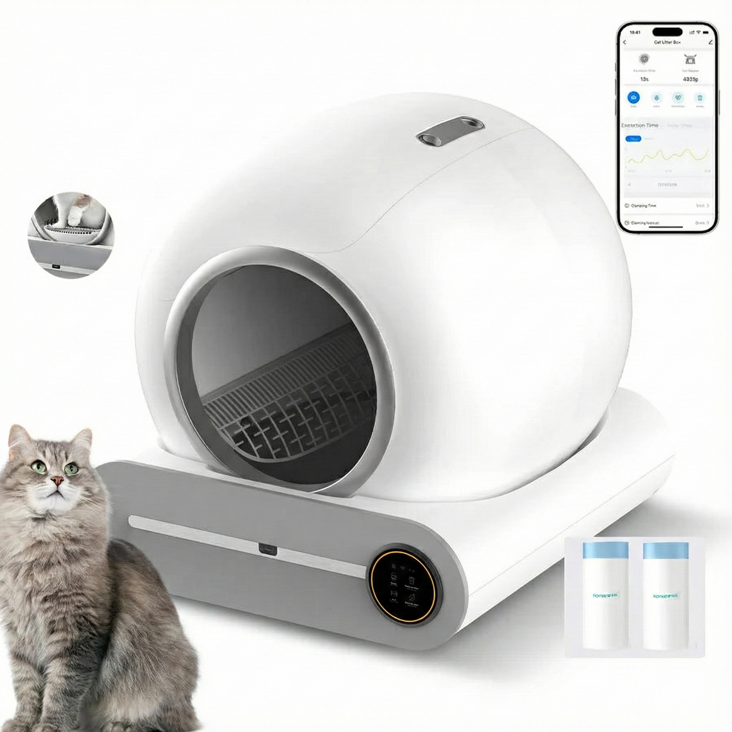 Litière Chat Robot VOFORD 65L – Auto-Nettoyante, Anti-Odeur & App (Français) 🐈✨