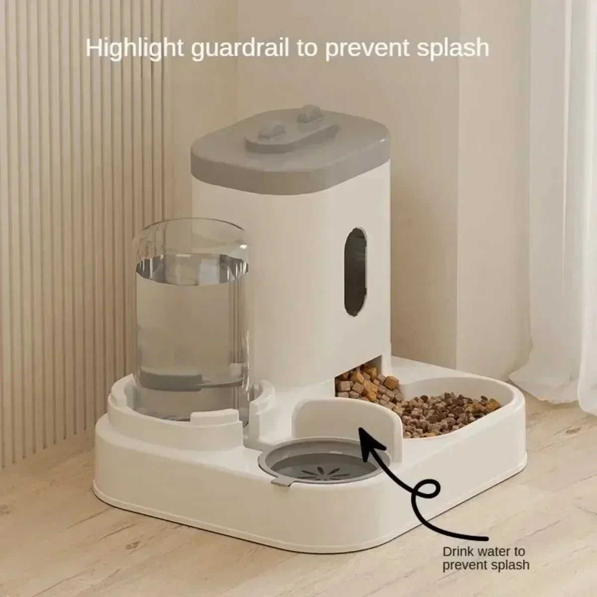 Distributeur 2-en-1 Eau & Croquettes – Automatique & Sans Fil (Chat/Chien) 🐶🐱