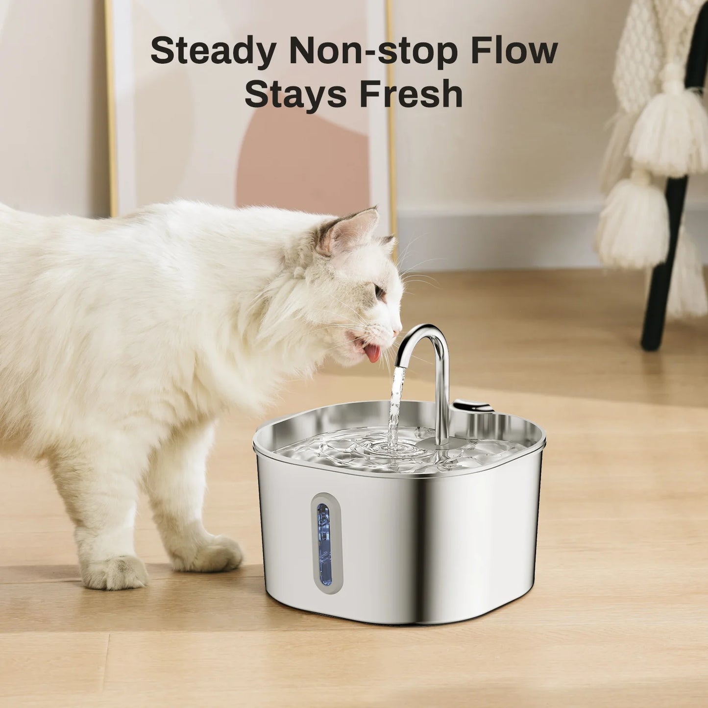 Fontaine Inox 2.2L avec Capteur de Mouvement – Eau Propre & Hygiénique pour Chat/Chien 💧✨
